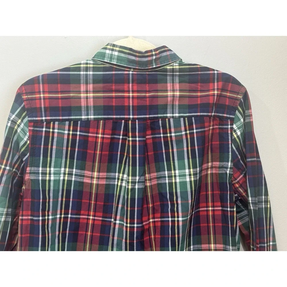 Ralph Lauren Boys XL 18-20 Plaid Button Down Shirt Red Green Blue 100% Cotton